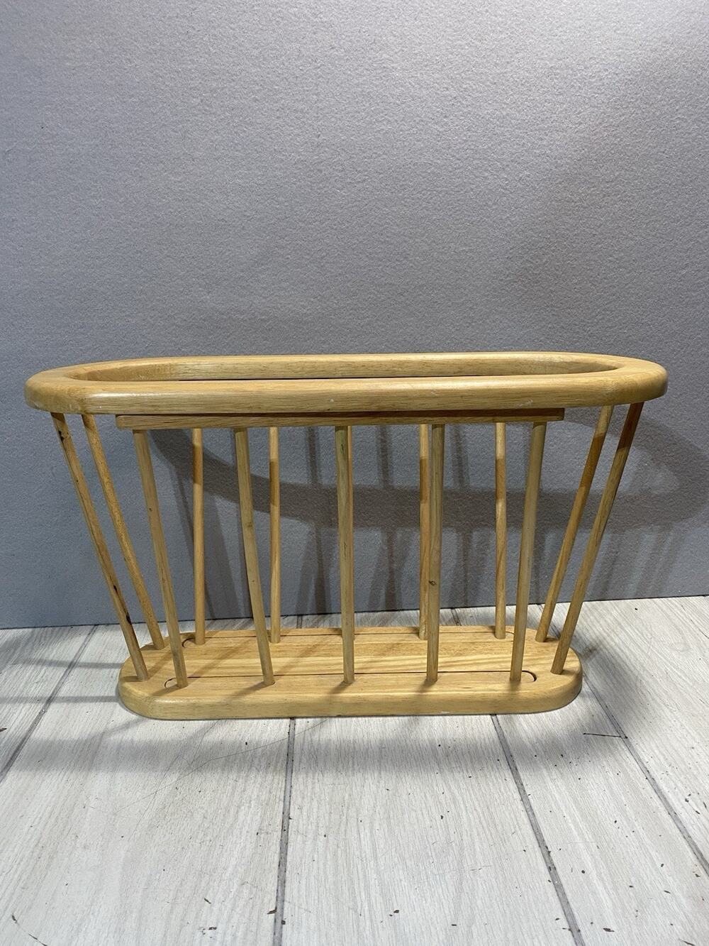 Vintage MCM Cornwall Wood spindle magazine rack - Arthur Umanoff style